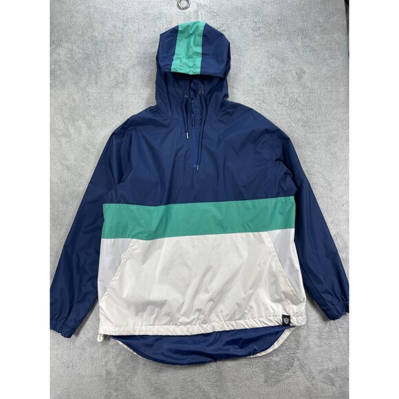 Encrypted Supply Company Jacket Mens 2X Blue Green Pull Over Quarter Zip Hooded - Picture 1 of 14